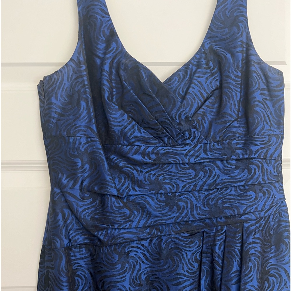 Blue V-Neck Cocktail Dress - Picture 10 of 14